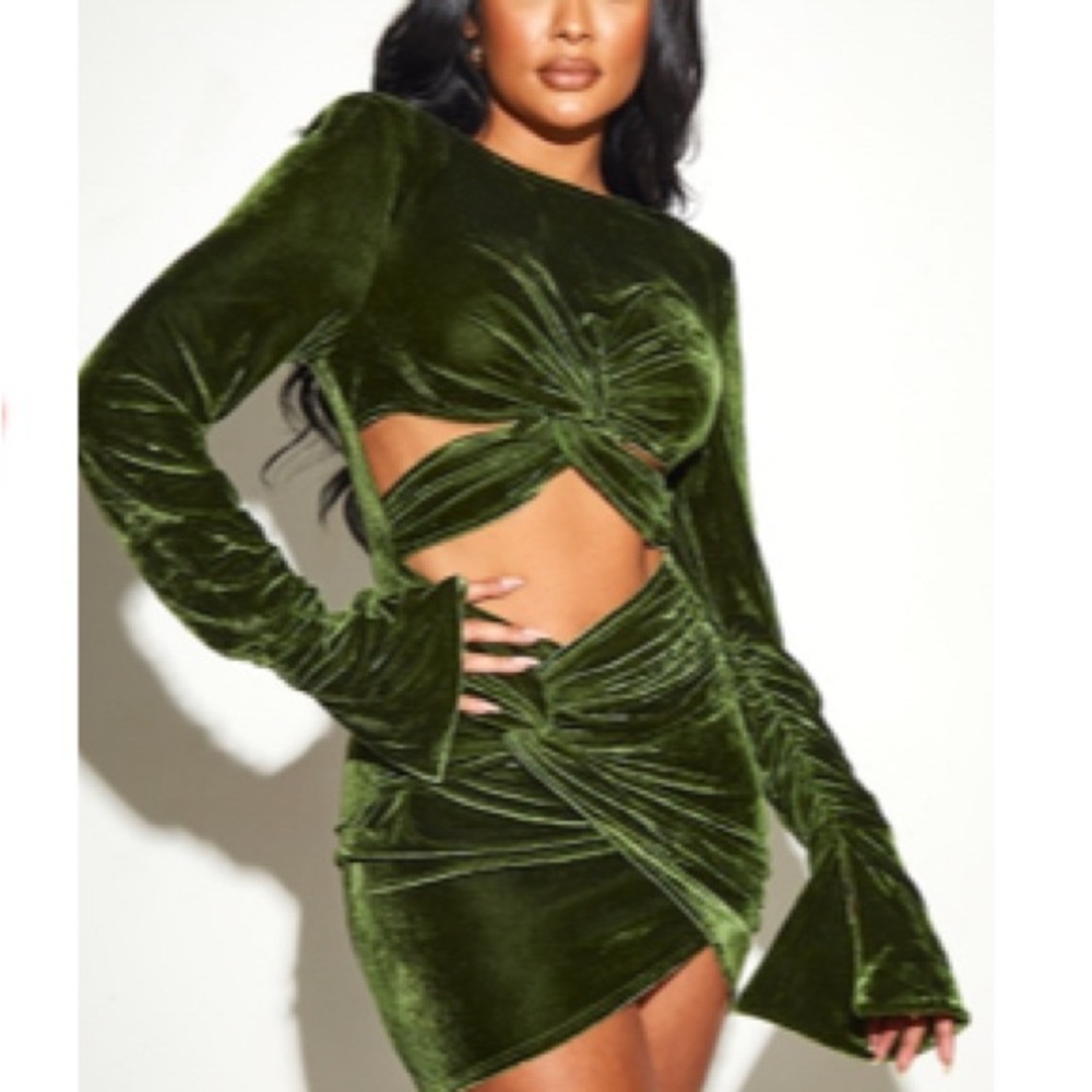 Twisted Velvet Cut-Out Dress